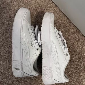 White puma platform sneakers
